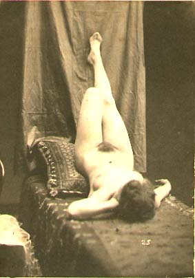 Photo Detail - Anonymous - Academic Nude, Reclining with Legs up on Wall