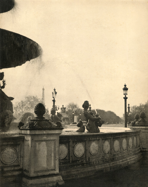 Laure Albin-Guillot - Fountain at Place de la Concord, Paris and View of Eifel Tower Laure Albin-Guillot - Fountain at Place de la Concord, Paris and View of Eifel Tower