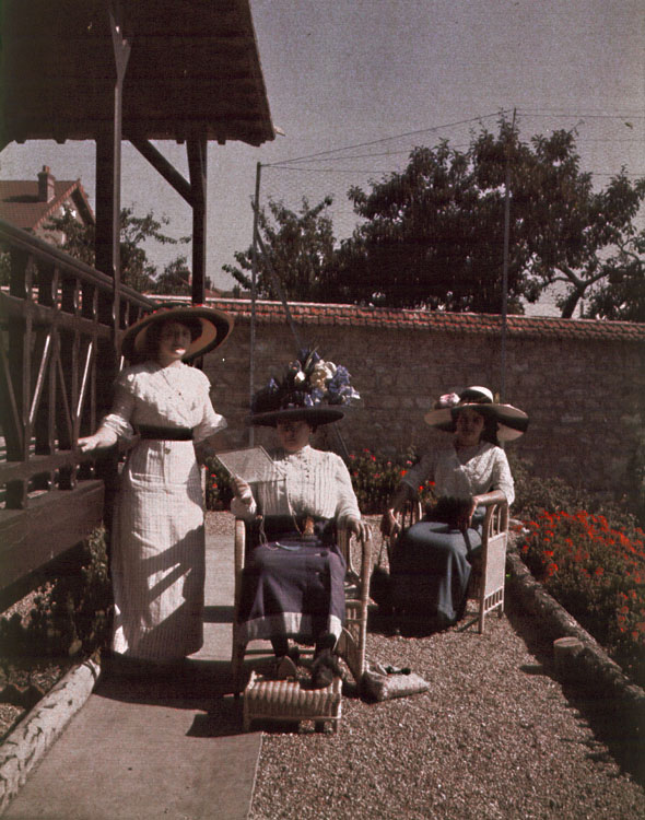 Anonymous - Three Women in Hats in a Garden Anonymous - Three Women in Hats in a Garden