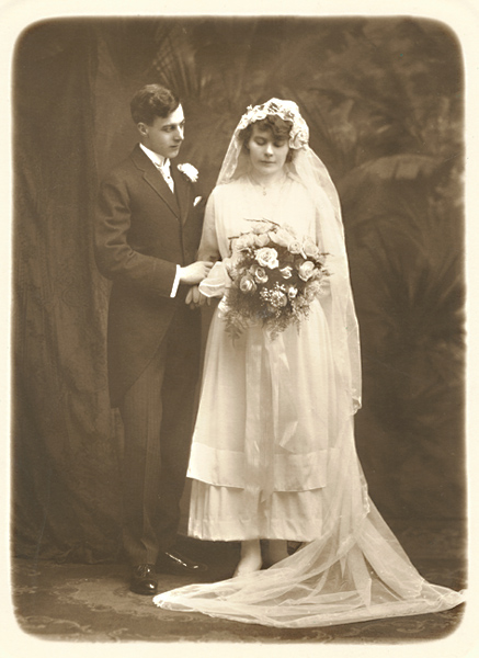 Newman Studio - Wedding Portrait of Bride and Groom, NYC