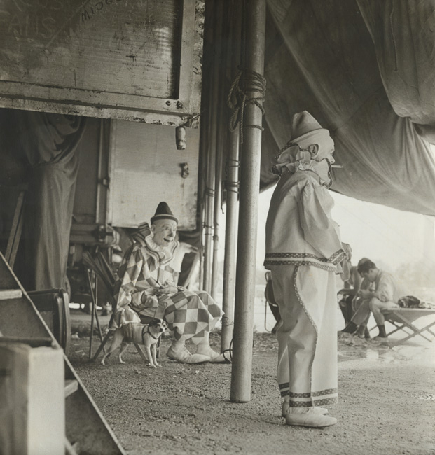Kenneth Heilbron - Clown with Dog and Clown with Cigarette, Ringling Brothers Barnum and Bailey Circus Kenneth Heilbron - Clown with Dog and Clown with Cigarette, Ringling Brothers Barnum and Bailey Circus