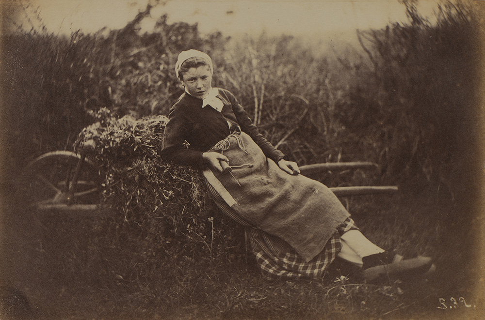 Photo Detail - Auguste Giraudon's Artist - Peasant Girl Resting on a Wheelbarrow