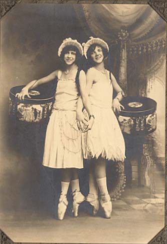 Photo Detail - Anonymous - Two Ballerinas on Pointe with Hatboxes