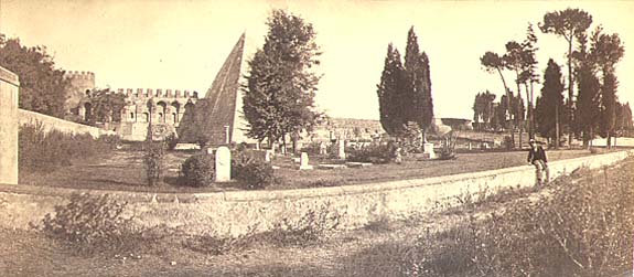 Old Protestant Cemetery with Pyramid of Caius Cestius, Rome