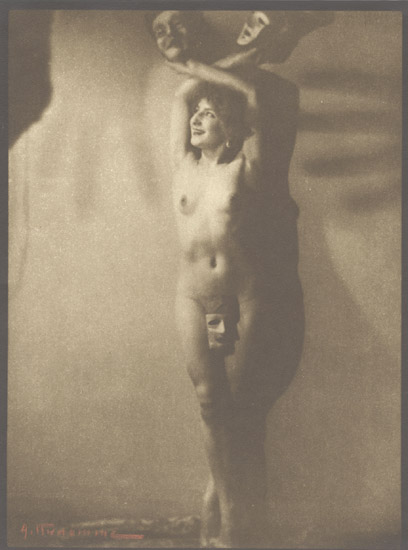 Albert Rudomine - Nude with Masks and Shadows of Hands