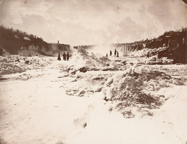 Frozen Niagara Falls in Snow