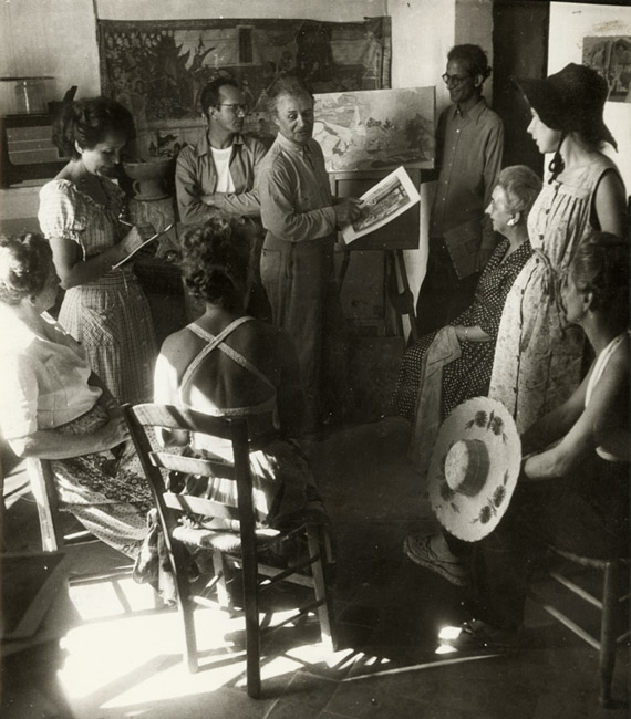Willy Ronis - The Painter, probably Andre L'Hote, Holding Court in His Studio