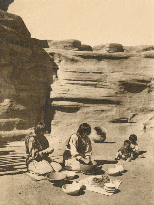 Pueblo Indian Women Making Clay Pots