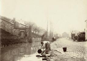 Click for details about Misonne - Woman Drawing Water from a Stream Misonne - Woman Drawing Water from a Stream