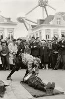 Cartier-Bresson - Escape-Artist Performance in front of Atomium, Brussels World Fair