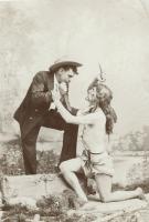 Click for details about Shaw & Sons - Cowboy and Indian Having a Knife Fight Shaw & Sons - Cowboy and Indian Having a Knife Fight
