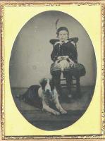 Click for details about Anonymous - Seated Boy with Feather Hat and Dog Anonymous - Seated Boy with Feather Hat and Dog
