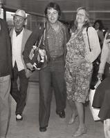 Daily Mirror - Paul McCartney and his Pregnant Wife Linda at Heathrow Airport, London