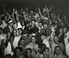 Click for details about Schultz - Roudy Teens Shout down Henry Wallace, the Progressive Party Candidate for President Schultz - Roudy Teens Shout down Henry Wallace, the Progressive Party Candidate for President