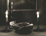 George A. Eisenman - Candles, Ripe Bananas and a Bottle of Beaujolais Still Life