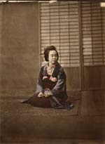 Baron Raimond von Stillfried - Seated Geisha with Fan