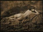 Jan Saudek - Reclining Female Nude with Walkman