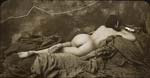 Jan Saudek - Reclining Female Nude with Walkman
