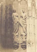 Henri Le Secq - Strasbourg (Bas-Rhin), cath�drale Notre Dame: contrefort entre le portail central et le portait de droite, deux vierges folles