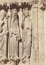 Henri Le Secq - Chartres (Eure-et-Loir), cath�drale Notre-Dame Portail central. Ebrasement gauche : Mo�se, Samuel et David