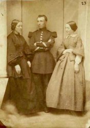 Jean-Baptiste Frenet - Portrait of Two Women and a Military Man