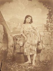 Felix Jacques Antoine Moulin - Semi-nude Woman at a Water Fountain