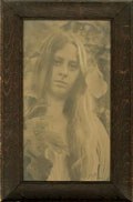 S. S. - Portrait of a Girl in Wooden Frame