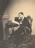 Duc de Massa - Self Portrait Sitting at a Table Reading a Paper