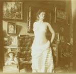 Pierre (Auguste) Delbet - Female Nude Study in the Studio (Standing)
