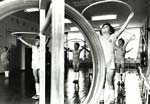 Collective Farm Kindergarten in Ukraine with Girls Exercising with Hoops