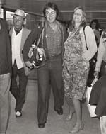 Daily Mirror - Paul McCartney and his Pregnant Wife Linda at Heathrow Airport, London