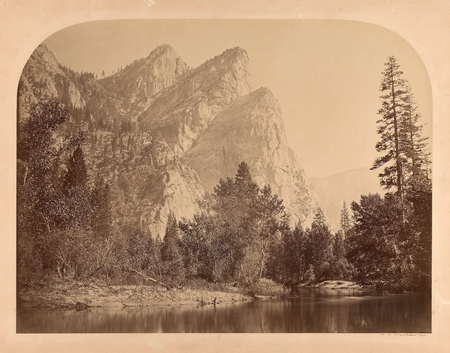 Carleton E. Watkins, Three Brothers, Yosemite, CA