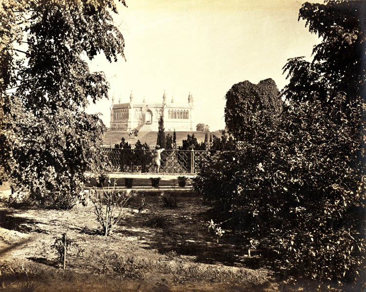 Photo Detail - Samuel Bourne - Cawnpore (Kanpur), a View of the Memorial Place from the South Photo Detail - Samuel Bourne - Cawnpore (Kanpur), a View of the Memorial Place from the South