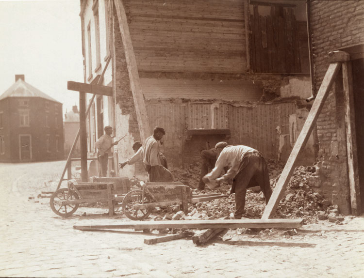 Leonard Misonne - Workers Tearing down Part of Building in Belgium Leonard Misonne - Workers Tearing down Part of Building in Belgium