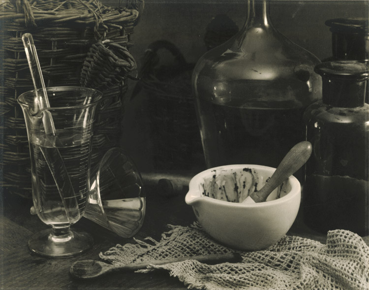 Willy Boeckstyns - Still Life of Mortar and Pestal and Chemicals Willy Boeckstyns - Still Life of Mortar and Pestal and Chemicals