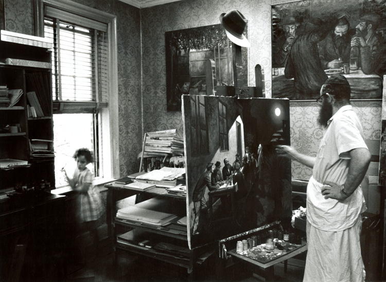 Neil Folberg - Zalman Kleinman Painting in His Studio, Brooklyn, NY