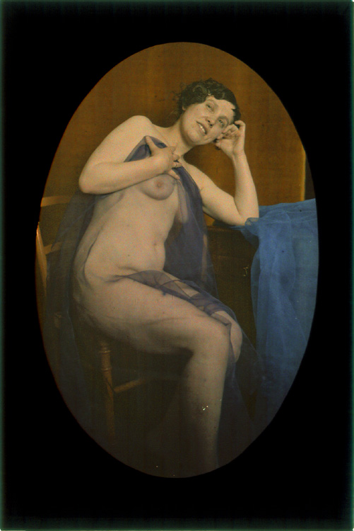 Anonymous - Female Nude Draped with Blue Veil Anonymous - Female Nude Draped with Blue Veil