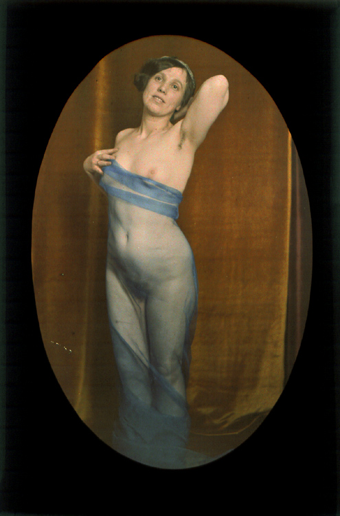 Anonymous - Female Nude Draped with Blue Veil Anonymous - Female Nude Draped with Blue Veil