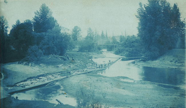Anonymous - Chehalis River near Chehalis, Showing Boom for Catching Shingle Bolts Anonymous - Chehalis River near Chehalis, Showing Boom for Catching Shingle Bolts