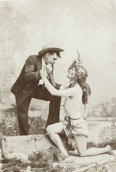 Shaw & Sons - Cowboy and Indian Having a Knife Fight Shaw & Sons - Cowboy and Indian Having a Knife Fight