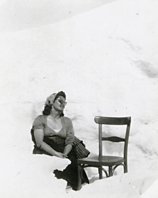 Josef Bartuska - Untitled (Woman and Chair in Snow Bank)