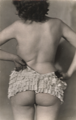 Roger Schall - Female Nude Slipping on Frilly Panties Roger Schall - Female Nude Slipping on Frilly Panties