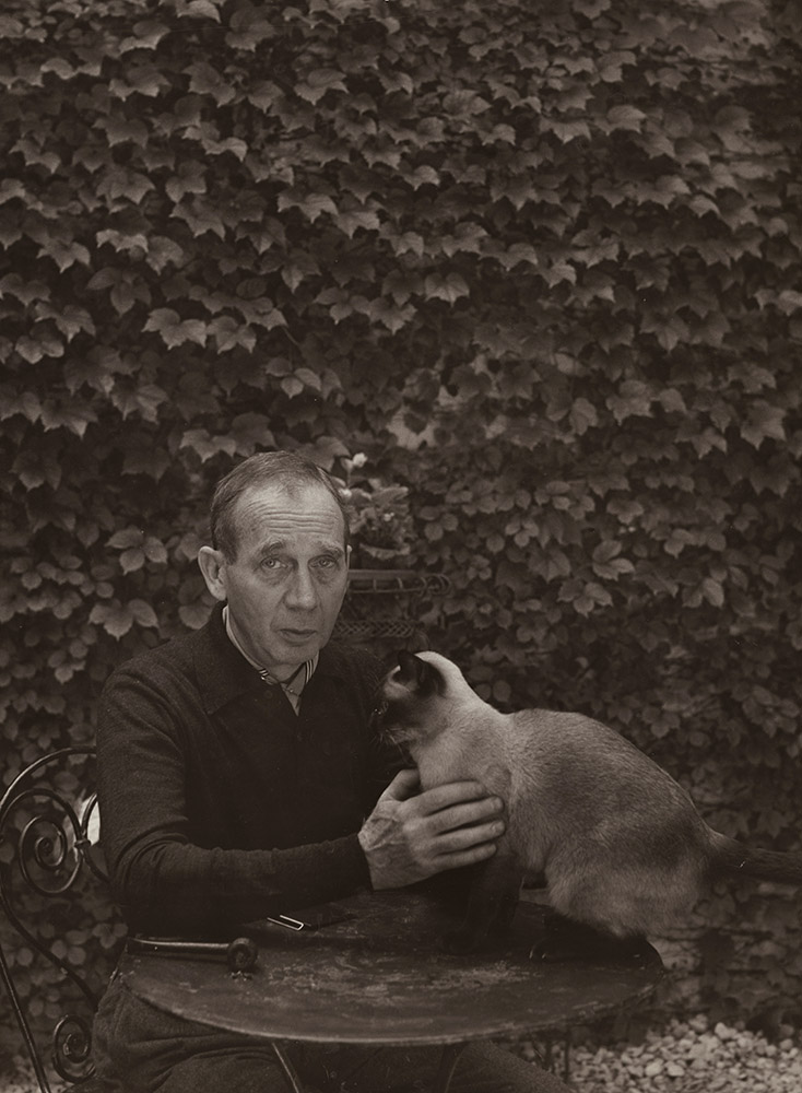 Kenneth Heilbron - Portrait of a Man (Perhaps Photographer's Father) with Pekinese Cat Kenneth Heilbron - Portrait of a Man (Perhaps Photographer's Father) with Pekinese Cat