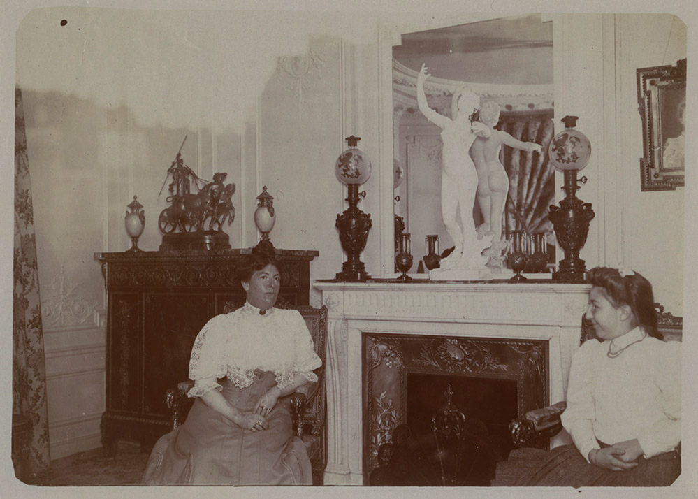 Anonymous (French) - Two Women in Interior with Sculpture by Felix Charpentier's (French, 1858-1924) on Mantel of Fireplace Anonymous (French) - Two Women in Interior with Sculpture by Felix Charpentier's (French, 1858-1924) on Mantel of Fireplace