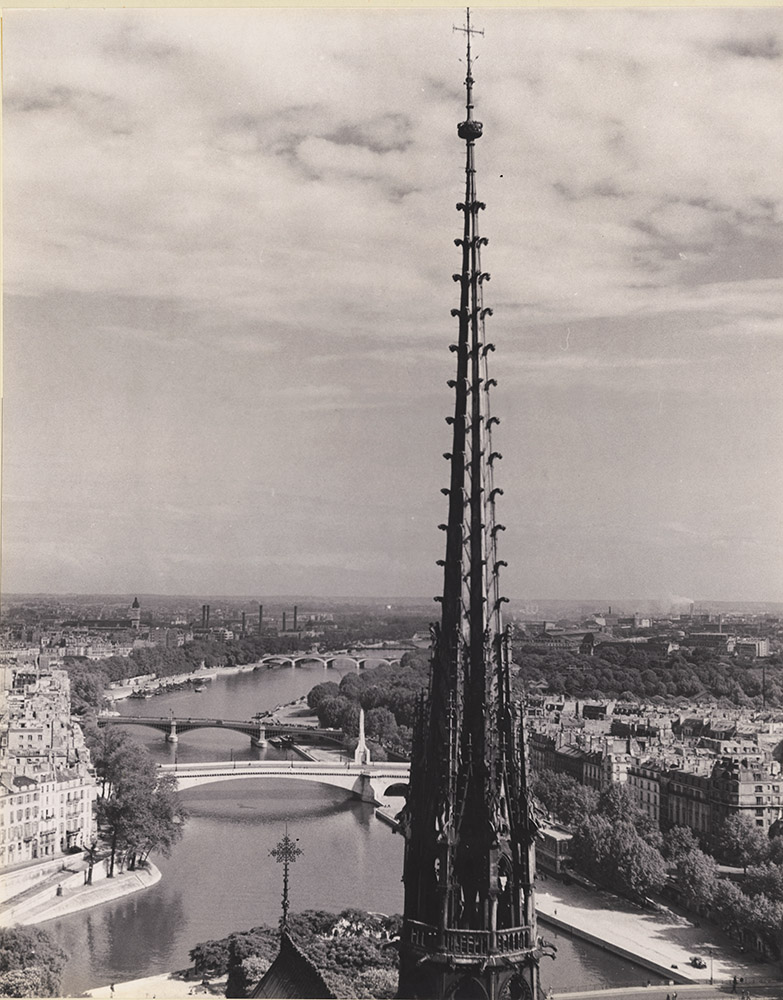 Albert Monier - View of Paris and the Seine Showing Notre Dame's Spire
