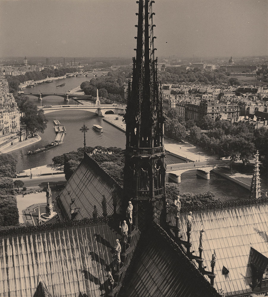 Photo Detail - Albert Monier - View of Paris and the Seine Showing Notre Dame and Its Spire and Roof