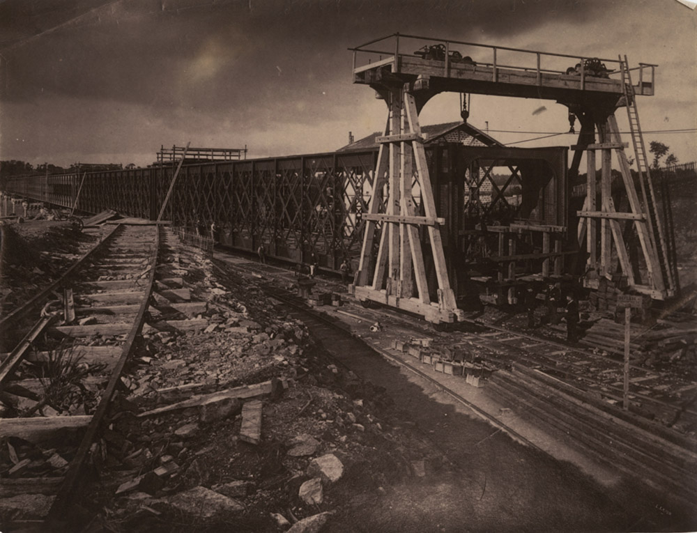 Photo Detail - Louis Lafon - Construction of Iron Railroad Trestle