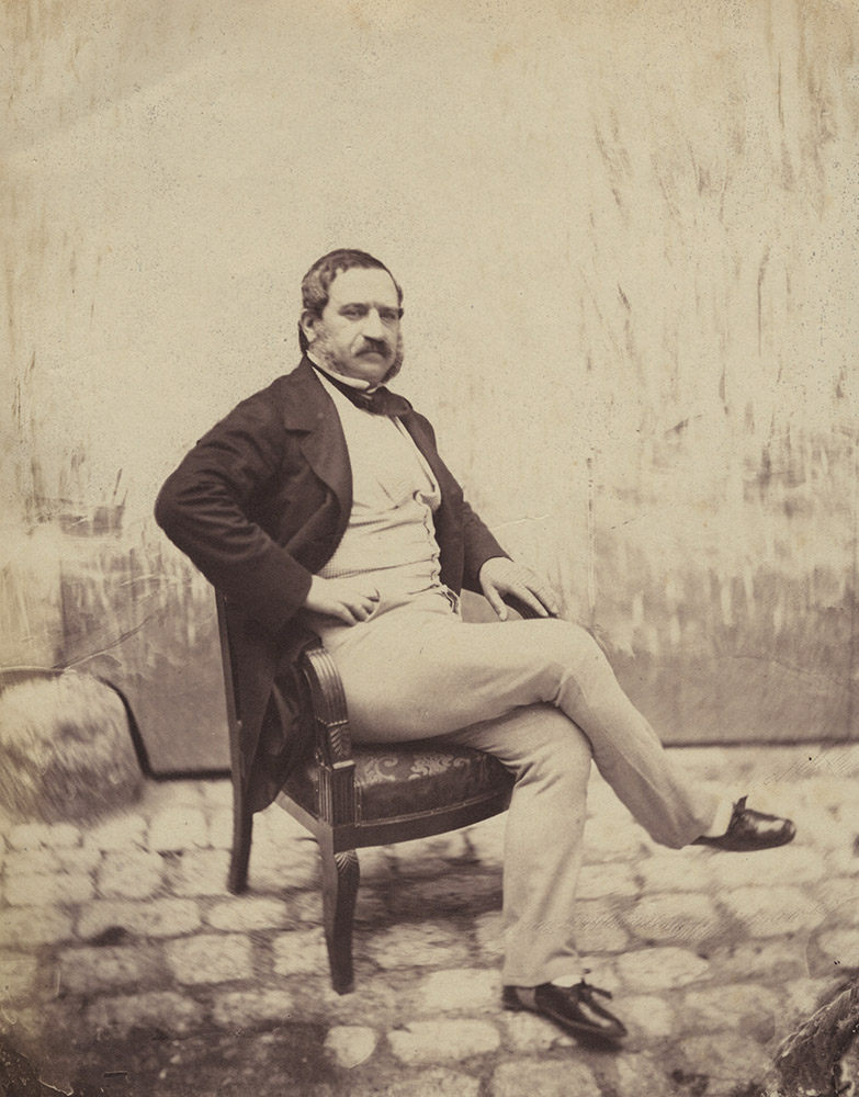 Photo Detail - Charles Negre - Sitting Mustached Gentleman in the Courtyard of 21 Quay Bourbon