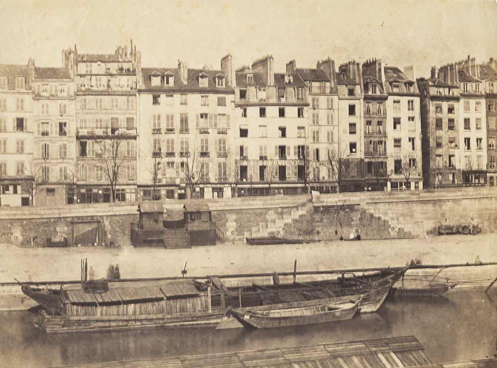 Charles Negre - Boats along Paris Quai, Paris