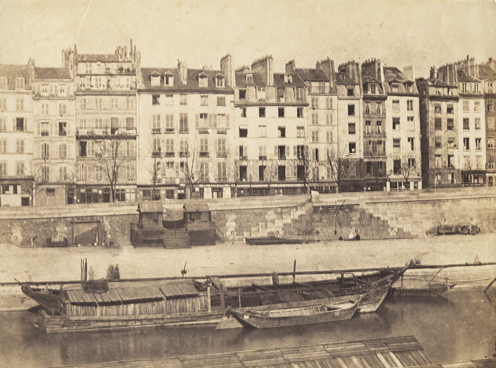 Charles Negre - Boats Along Paris Quai, Paris Charles Negre - Boats Along Paris Quai, Paris